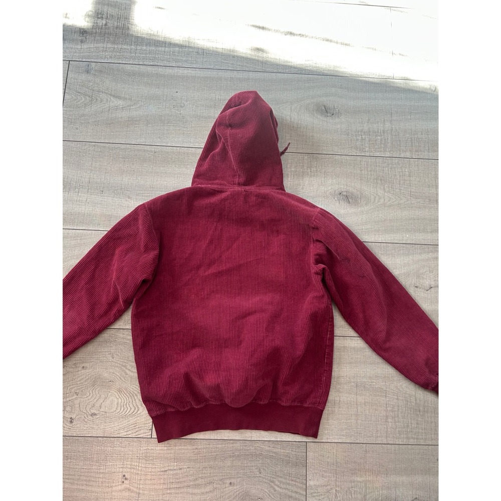 Krooked Skateboarding Corduroy Hoodie Burgundy Maroon Embroidered Size Small‎ - Picture 5 of 8